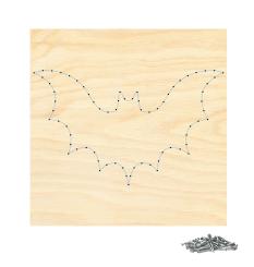 Nagelbild, Fadenbild, Fadenspannbild, String Art mit Motiv Fledermaus 